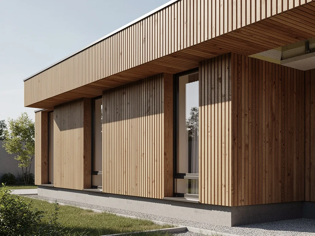 Façade isolée habillée d'un bardage bois ventilé sur ossature